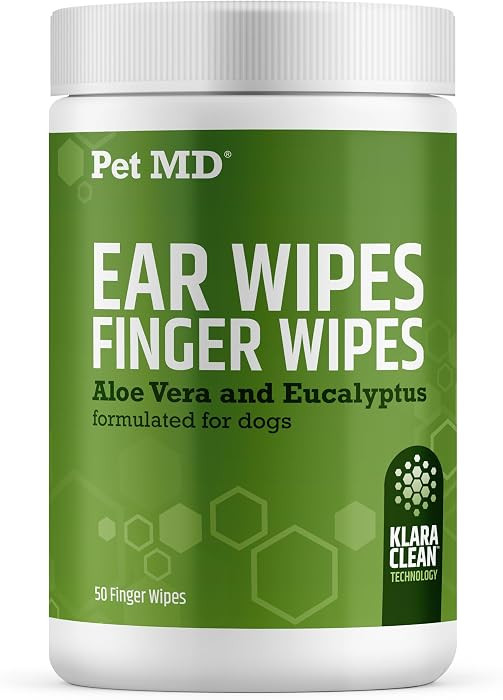 Pet MD Dog Ear Cleaning Wipes – Otic Cleanser for Dogs, Soothing Ear Care with Aloe Vera & Euca... | Amazon (US)