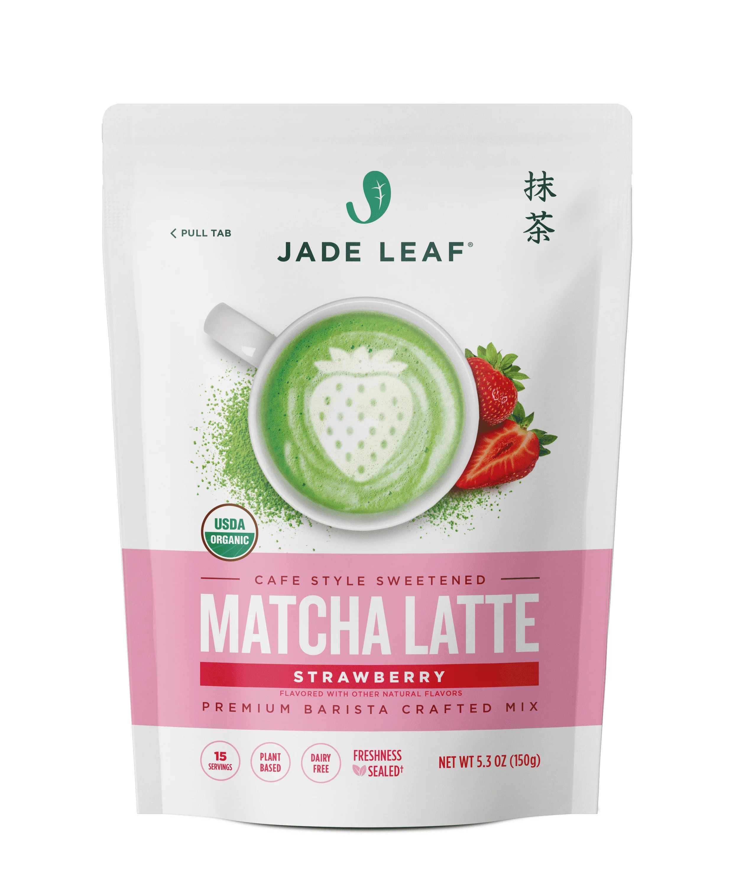 Jade Leaf Matcha Latte Powder Mix, Organic, Dairy-Free, Strawberry, 5.3oz Pouch | Walmart (US)
