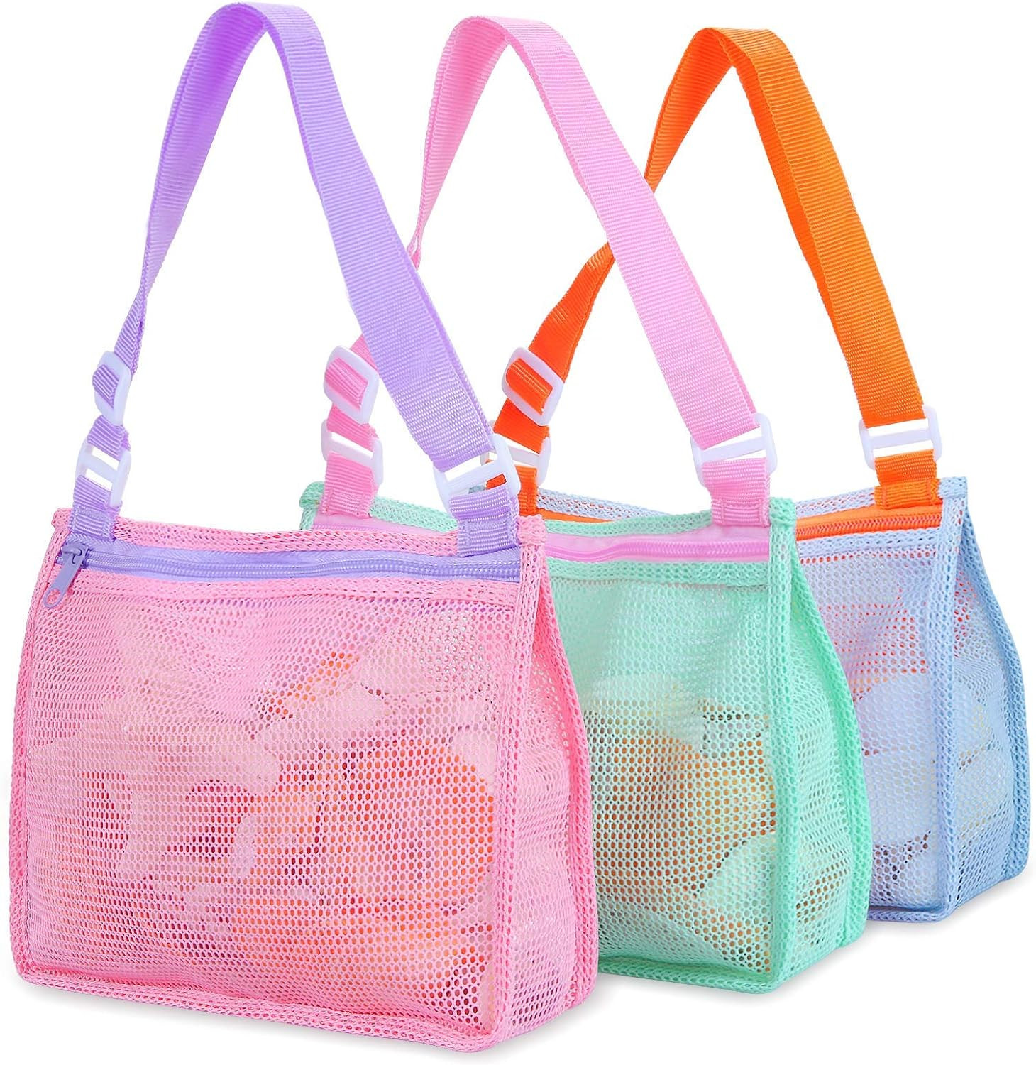 Tagitary Beach Toy Mesh Beach Bag Kids Shell Collecting Bag Beach Sand Toy Seashell Bag Swimming ... | Amazon (US)