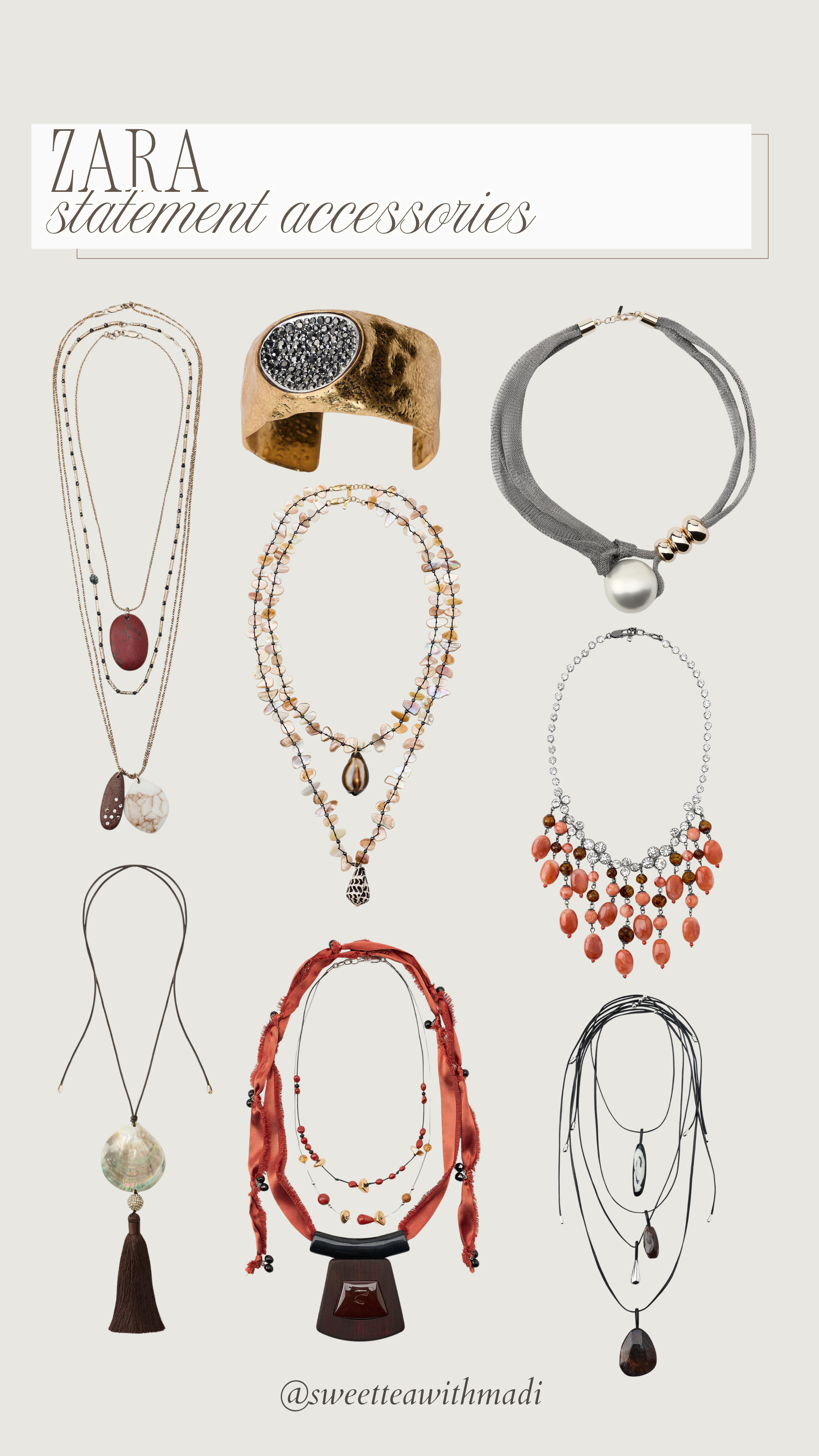 Zara has been killing it with the accessories recently! Obsessed with these!

statement necklace, bangle, jewelry 

 #LTKgrwm #LTKootd