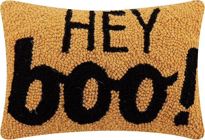 Peking Handicraft Hey Boo Hook Polyfill Hook Throw Pillow, 12-inch Square, Wool and Poly Velvet, ... | Amazon (US)