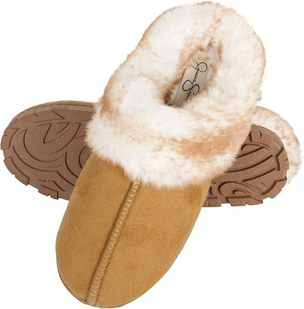 Jessica Simpson Women's Faux Fur Clog - Comfy Furry Soft Indoor House Slippers with Memory Foam | Amazon (US)
