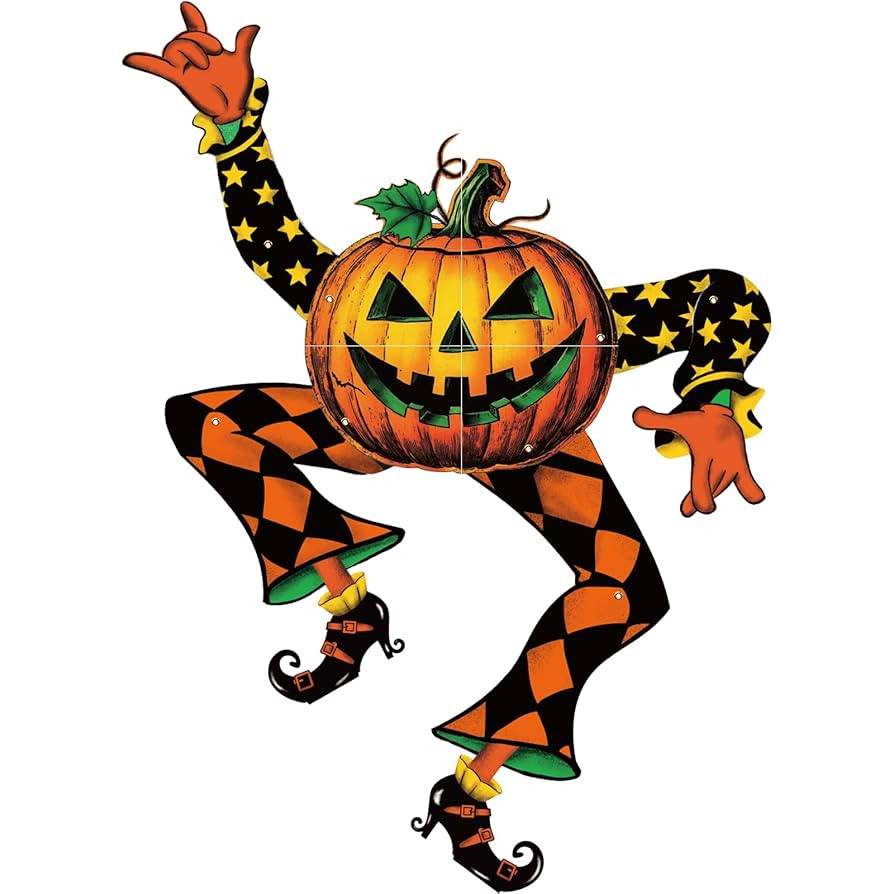 Yexiya Vintage Halloween Jointed Goblin Decorations Retro Jointed Cutout Pumpkin Goblin Jack O La... | Amazon (US)