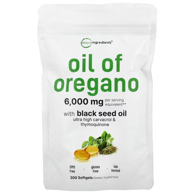 Micro Ingredients Oil of Oregano with Black Seed Oil, 300 Softgels | Target