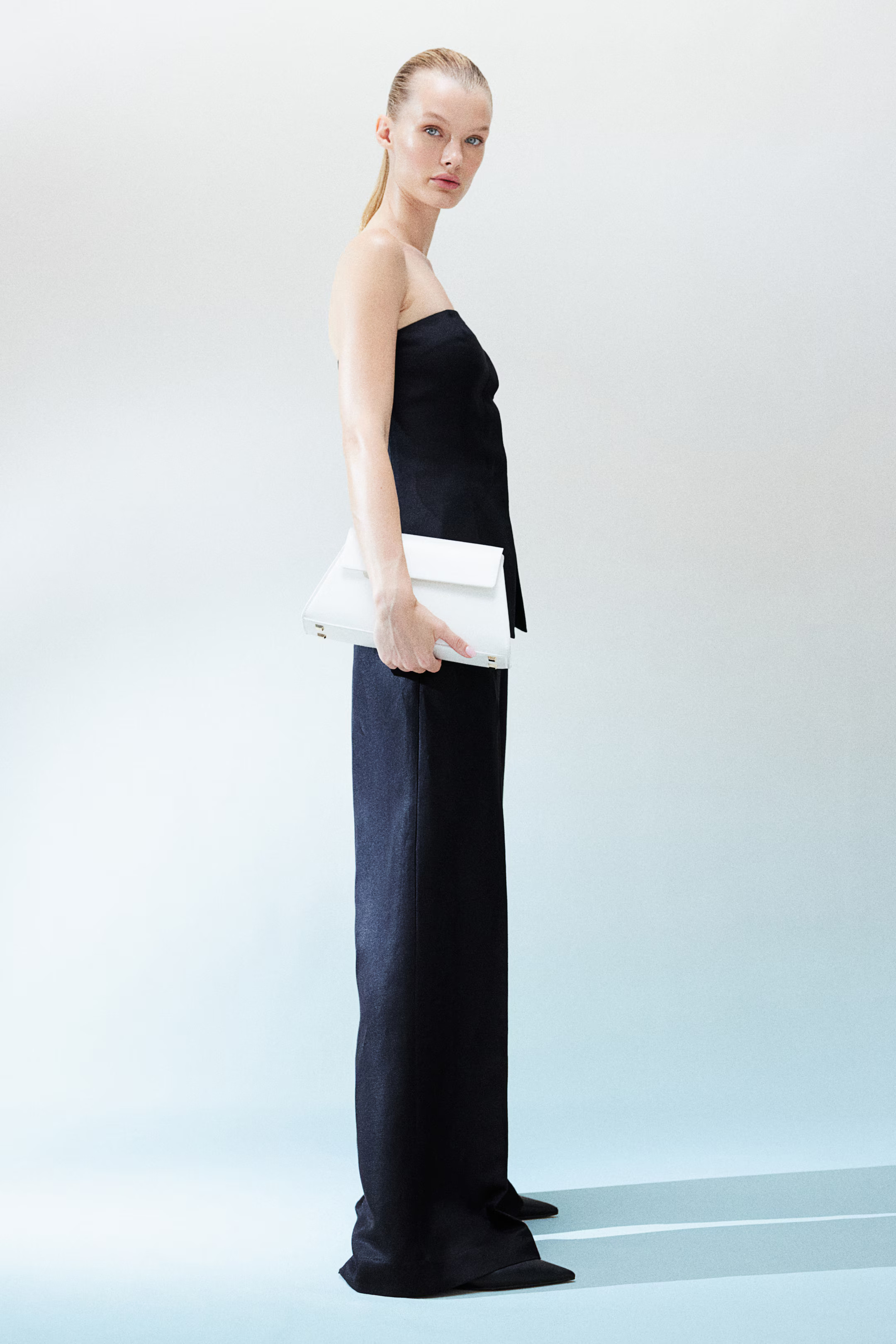 Linen-blend Twill Pants - Regular waist - Long - Black - Ladies | H&M US | H&M (US + CA)