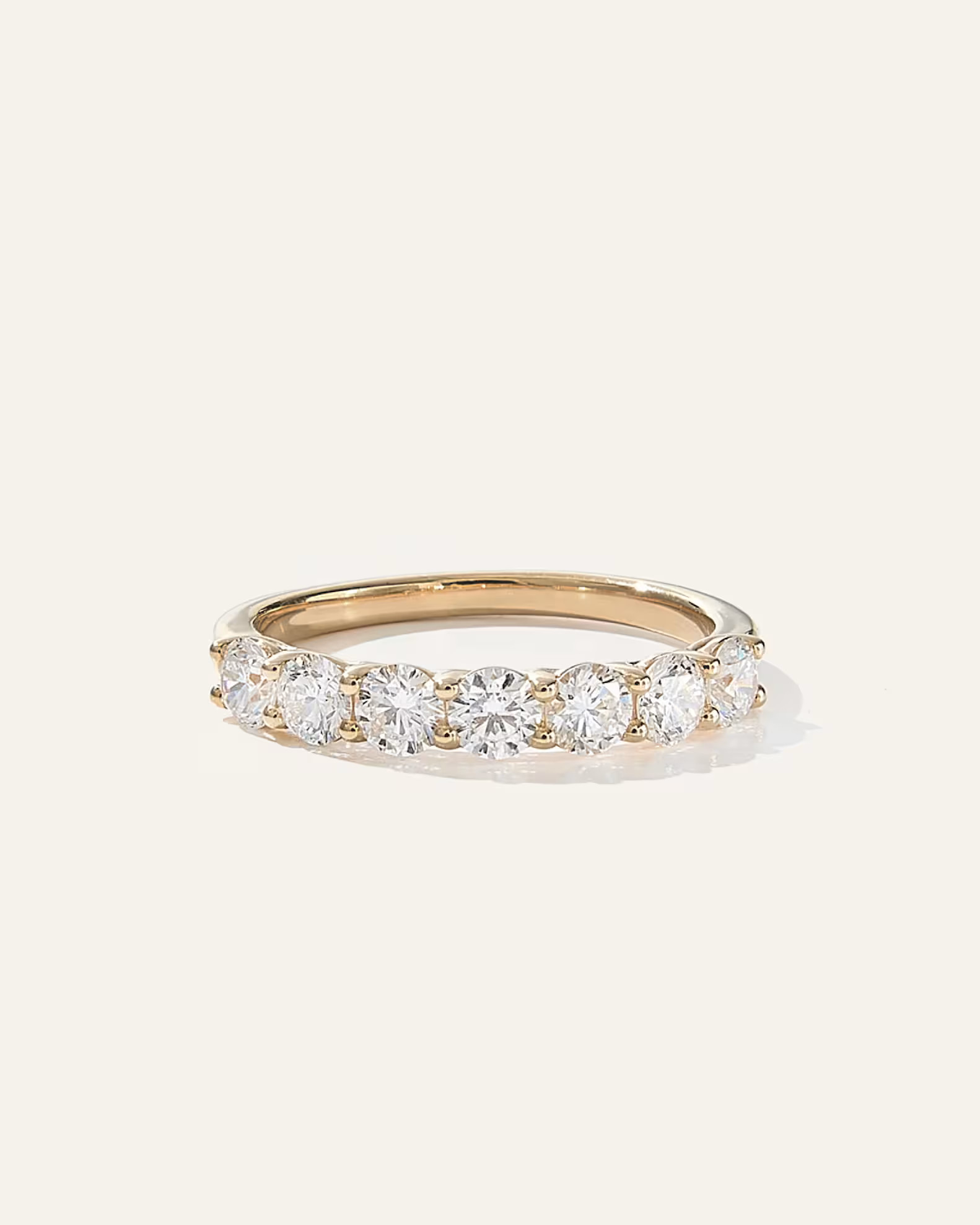 Lab Grown Diamond Round Seven Stone Band in Yellow Gold | Quince