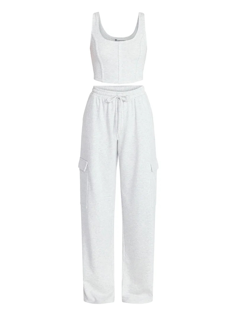 No Boundaries Bustier Tank and Cargo Pant Set, 2-Piece, Women's and Women's Plus Sizes XXS-4X | Walmart (US)