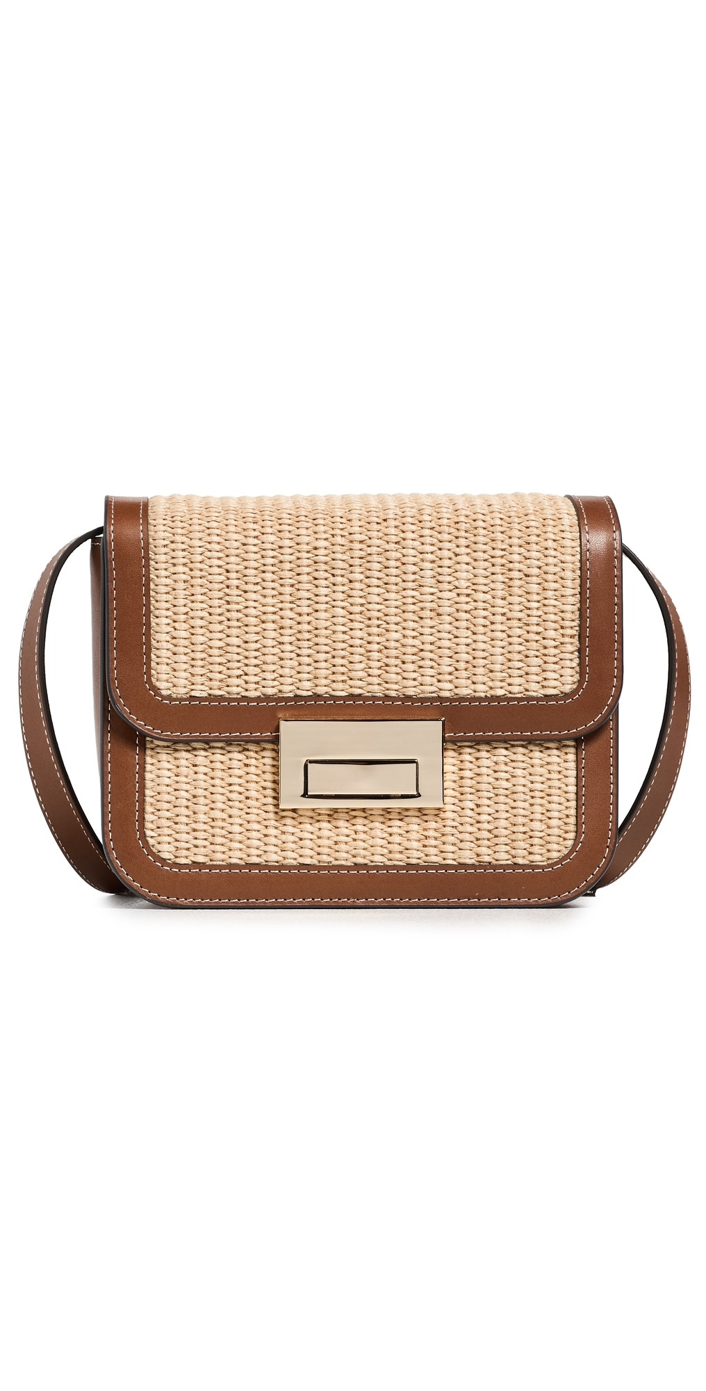 Loeffler Randall Desi Crossbody Bag with Lock Hardware Natural/Cacao One Size | Shopbop