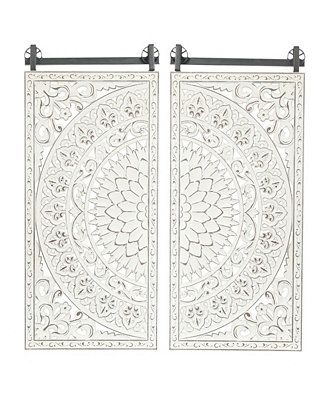 Set of 2 Decorative Carved Floral-Patterned MDF Wall Panel | Macys (US)