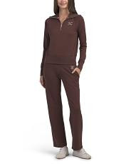 2pc Quarter Zip Scuba Rhinestone Pants Set | TJ Maxx