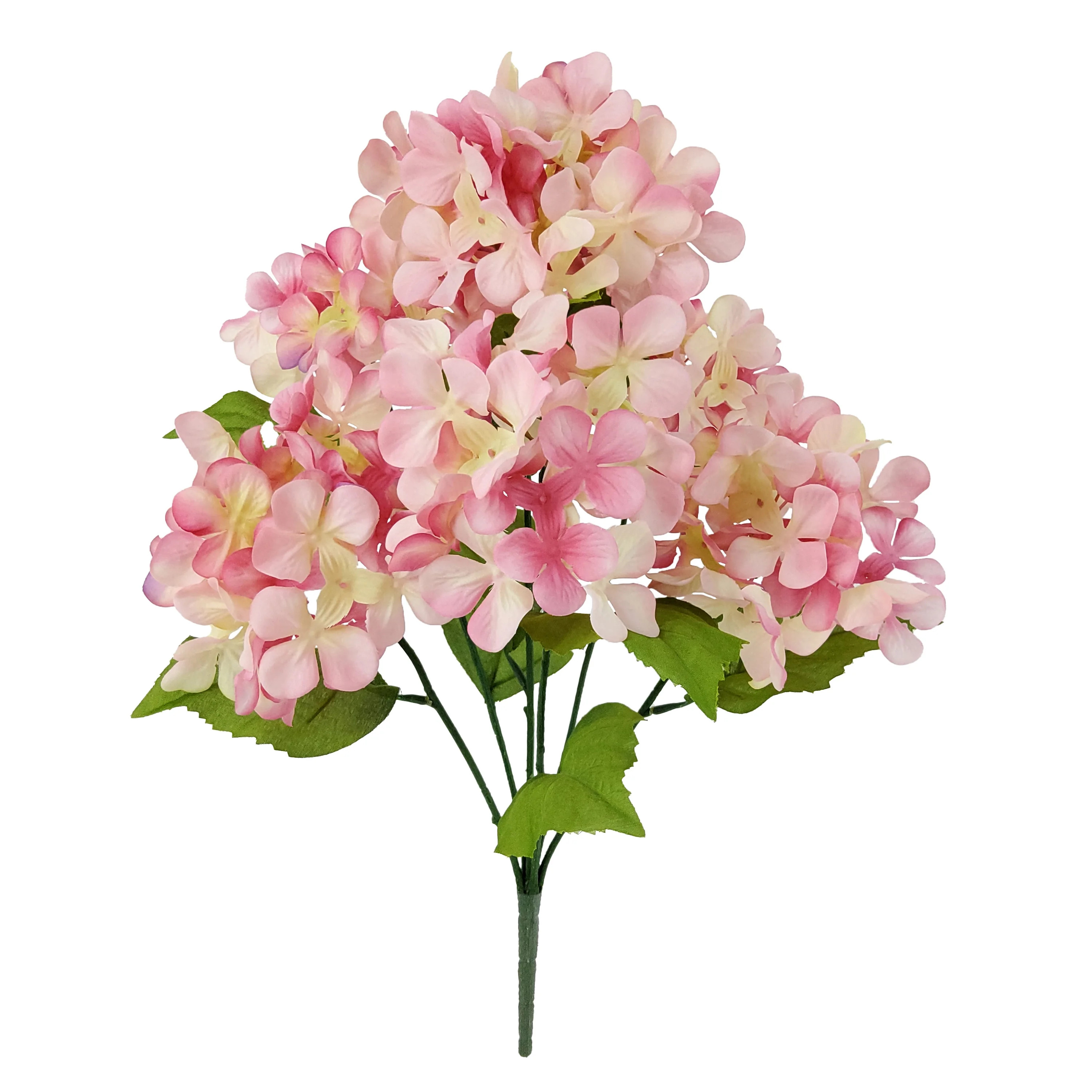 Mainstays 19.5in Indoor Artificial Hydrangea Bush, Pink Color. | Walmart (US)