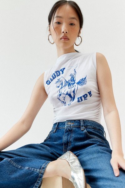 Project Social T Giddy Up Ruched Tank Top | Urban Outfitters (US and RoW)