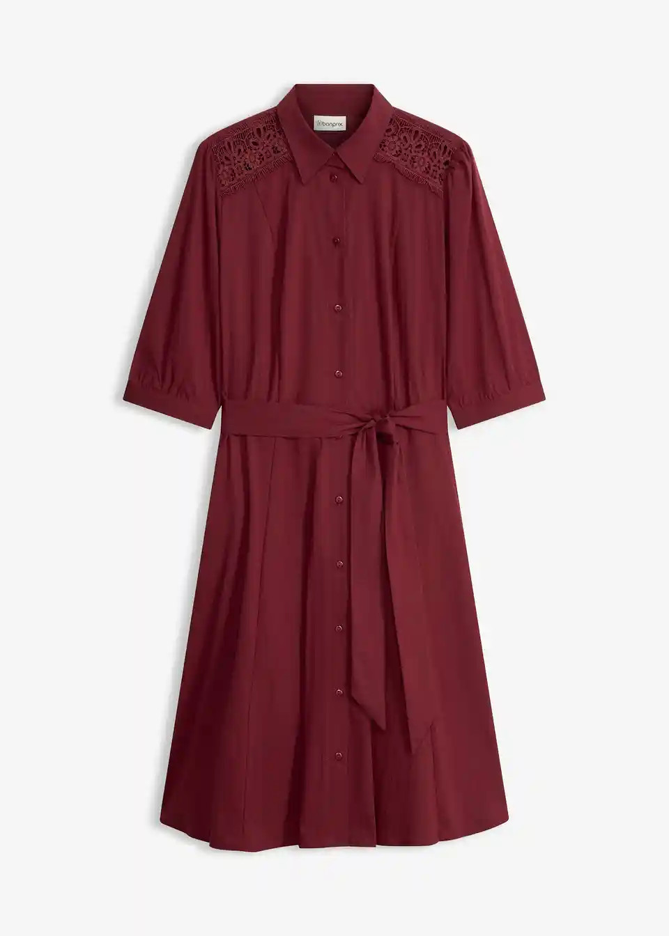 Charismatisches Hemdblusenkleid mit Eingriffstaschen und Taillenband zum Binden | Bonprix DE