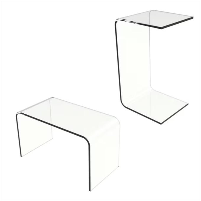 Click for more info about Acrylic Side Table-Modern C-Style Vertical End Table or Lap desk - Walmart.com