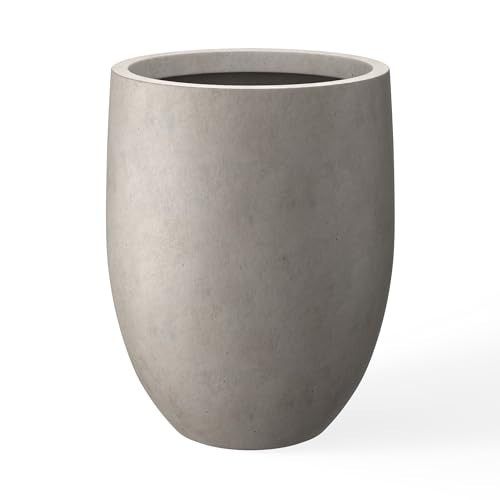 Kante 21.7" H Weathered Concrete Tall Planter, Large Outdoor Indoor Decorative Pot with Drainage Hole and Rubber Plug, Modern Round Style for Home and Garden | Amazon (US)