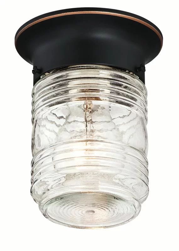 Design House 587238 Jelly Jar Classic 1-Light Indoor/Outdoor Ceiling Light with Clear Ribbed Glas... | Walmart (US)