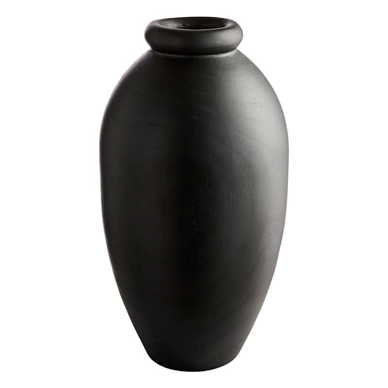 Black Wooden Vase, 15" | At Home