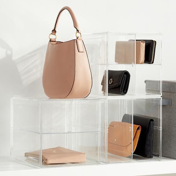 Clear Divided Handbag Cube | The Container Store