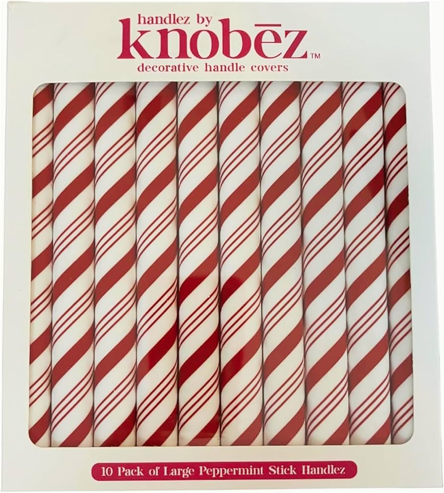 Knobēz: Handlez Covers - Large Peppermint Stick - 10pk - Stretch Over Hardware Decorations, Holi... | Amazon (US)