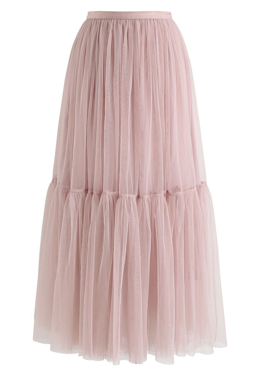 Can't Let Go Mesh Tulle Skirt in Pink | Chicwish
