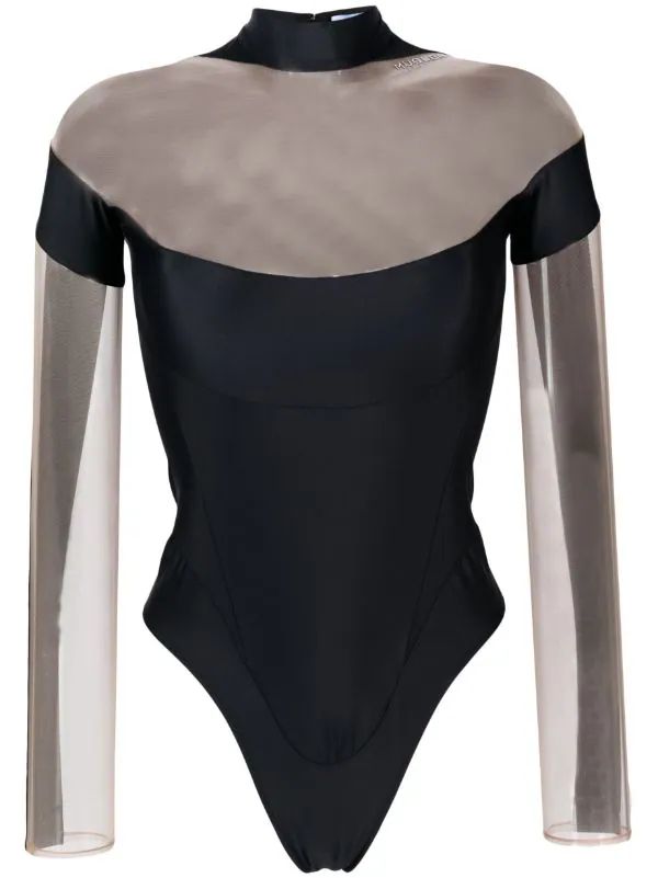 Mugler mesh-panelled Bodysuit - Farfetch | Farfetch Global