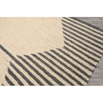 Oatmeal Hand Woven Flatweave Geometric Wool Area Rug Multi Sizes | Wayfair North America