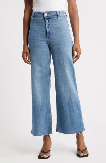 MANGO Catherin Raw Hem High Waist Culotte Jeans | Nordstrom | Nordstrom