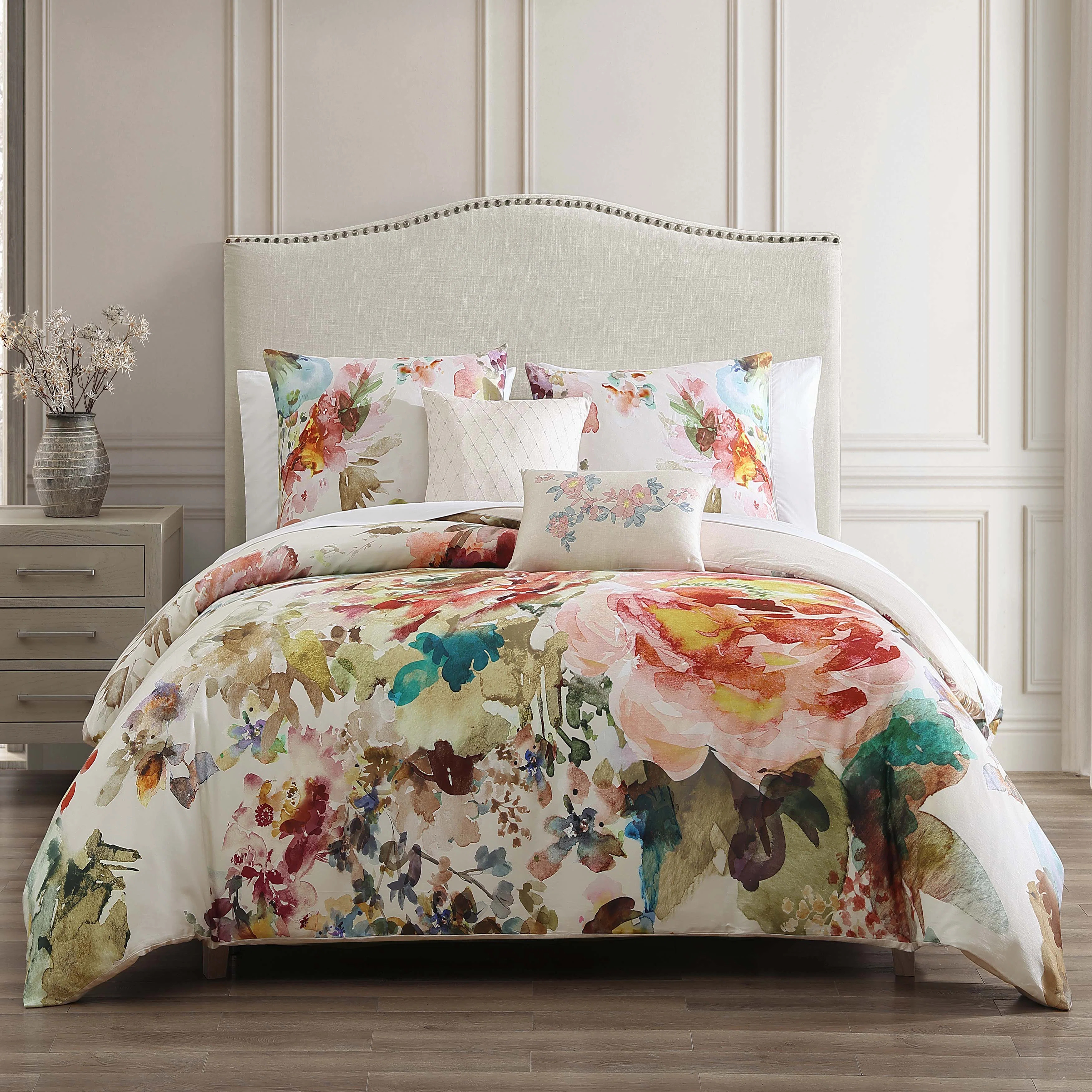 Bebejan Antique Flowers 100% Cotton Sateen 5 Piece Reversible Comforter Set | Wayfair North America
