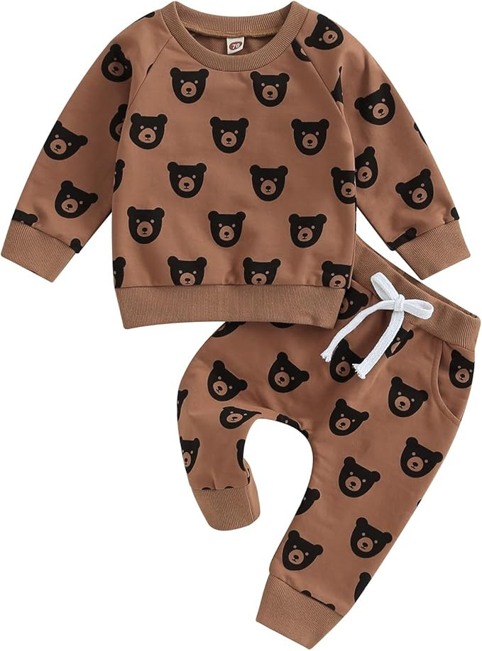 Bagilaanoe Fall Winter Clothes Infant Toddler Baby Boy Outfit Crewneck Long Sleeve Pullover Sweat... | Amazon (US)