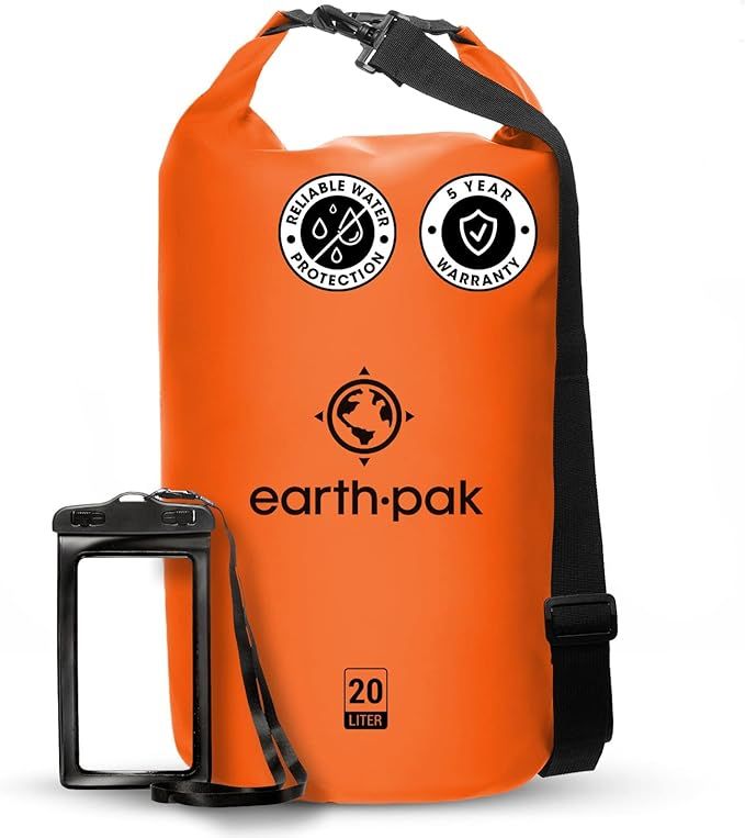 Earth Pak Waterproof Dry Bag - Roll Top Waterproof Backpack Sack Keeps Gear Dry for Kayaking, Bea... | Amazon (US)