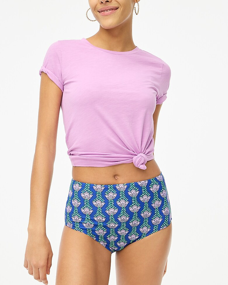Printed high-waisted bikini bottom | J.Crew Factory