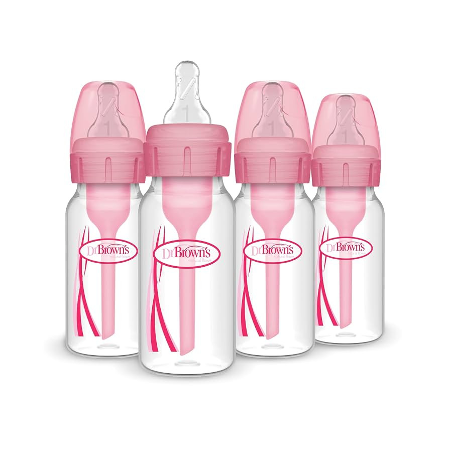 Dr. Brown's Natural Flow Anti-Colic Options+ Narrow Baby Bottle, 4 oz/120 mL, with Level 1 Slow F... | Amazon (US)
