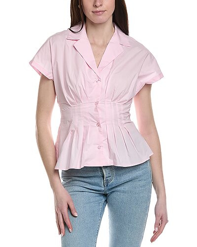 Pleat Detail Poplin Shirt | Rue La La