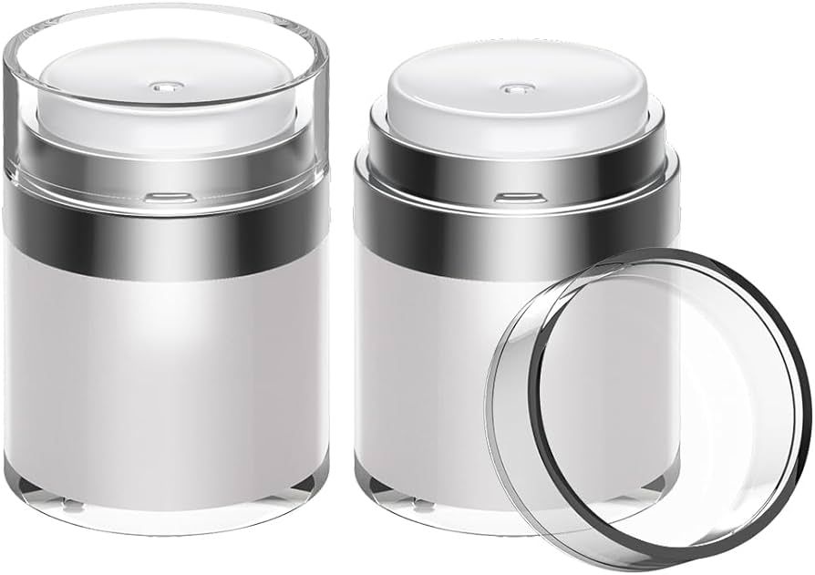 Airless Pump Jar, 1 oz Moisturizer Pump Dispenser, Acrylic Lotion Dispenser, Pump Moisturizer Con... | Amazon (US)