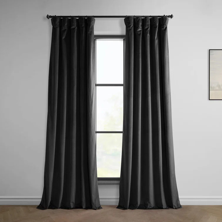 Matra Plush Velvet Curtains for Bedroom - Room Darkening Curtains for Living Room Window Single P... | Wayfair North America