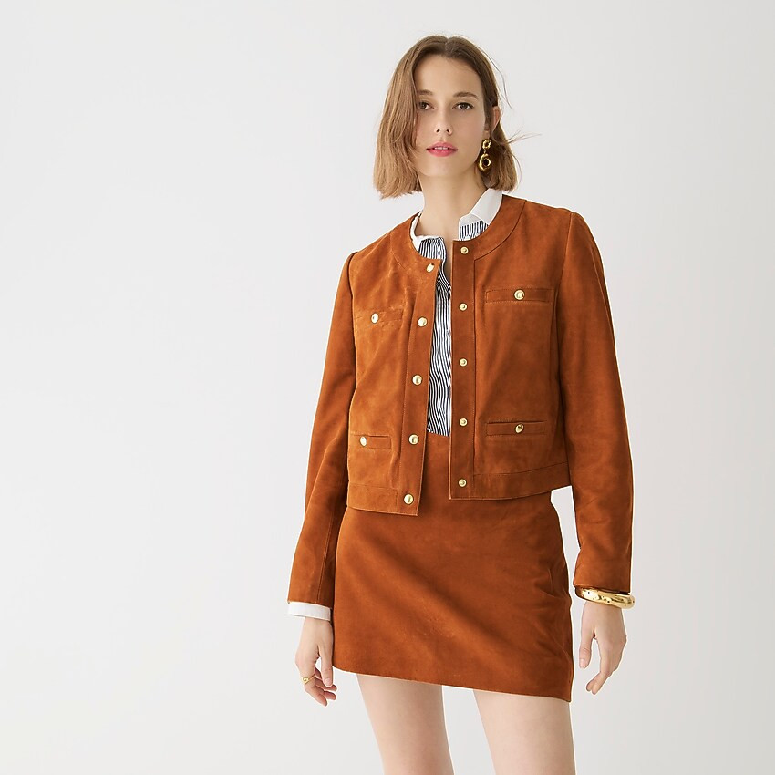 Collection cropped lady jacket in suede | J. Crew US