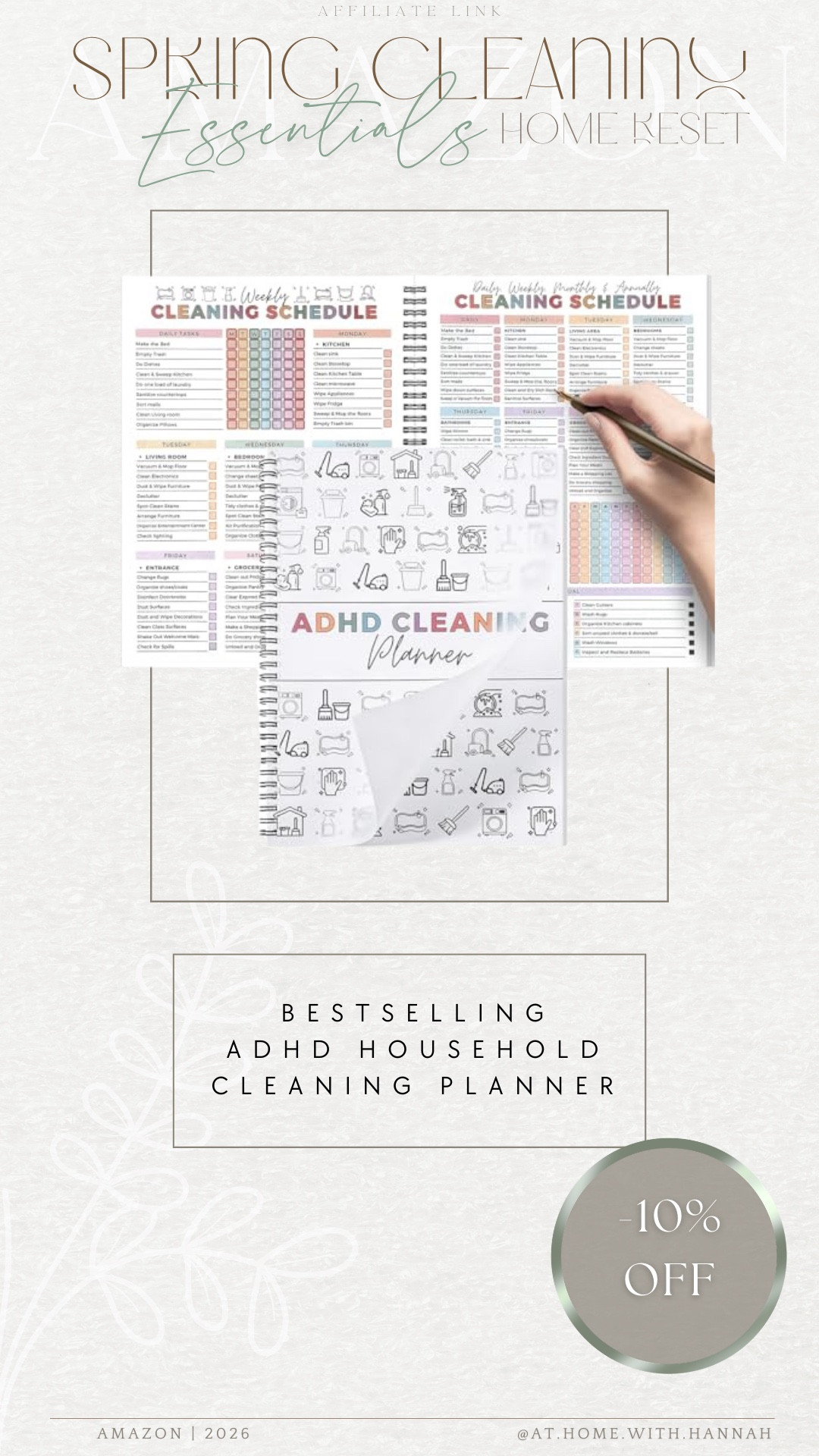 Spring cleaning planner, ADHD cleaning planner, and home reset routine help all in one 🤍 This has been such a good find for breaking cleaning down in a way that feels more doable and less overwhelming. If you’re trying to get your home back in order this season, this is one of those practical tools that can really help you stay on track — and it’s on sale right now too!

✨Under $10! 



•
adhd cleaning planner • spring cleaning planner • household cleaning schedule • home reset routine • cleaning checklist planner • weekly cleaning planner • realistic cleaning routine • homemaking planner

#adhdhomeorganization
#springcleaningessentials
#cleaningchecklist
#weeklycleaningschedule
#homemakinghelp
#ltkhome
#ltkmusthaves
#amazonhomefinds

#LTKmomlife #LTKHome #LTKSaleAlert