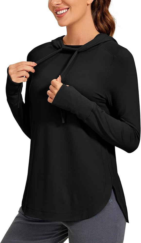 CRZ YOGA Workout Long Sleeve Shirt for Women Hoodie Pullover Athletic Hooded Sweatshirts Sports G... | Amazon (US)