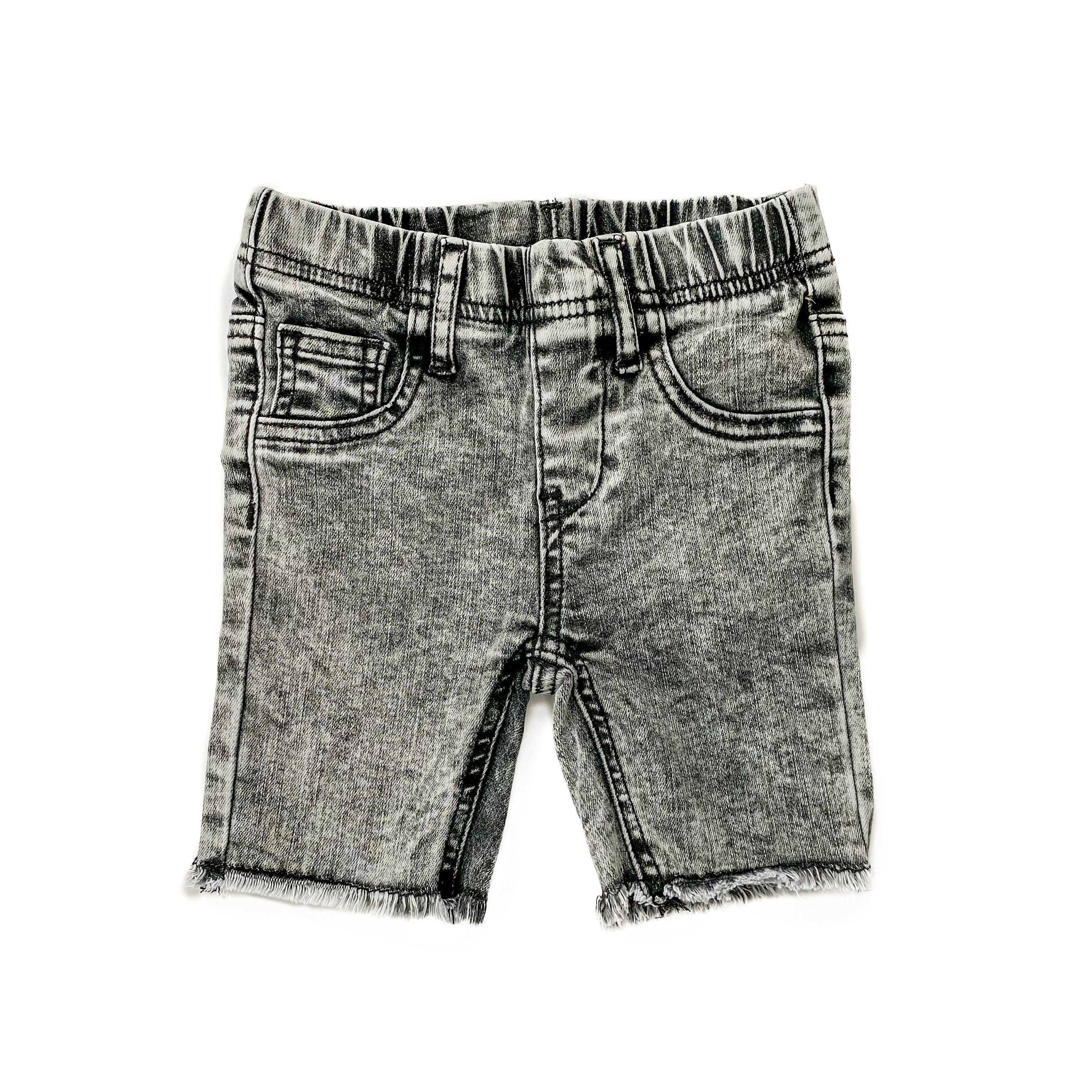 DENIM SHORTS - GREY WASH | LENOX JAMES