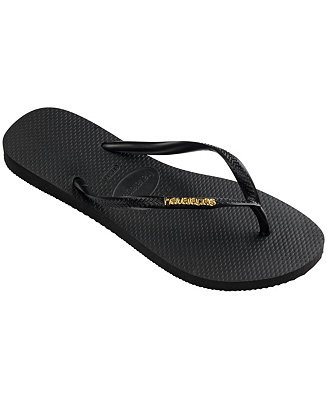Women's Slim Logo Metallic Slip On Sandals | Macy's