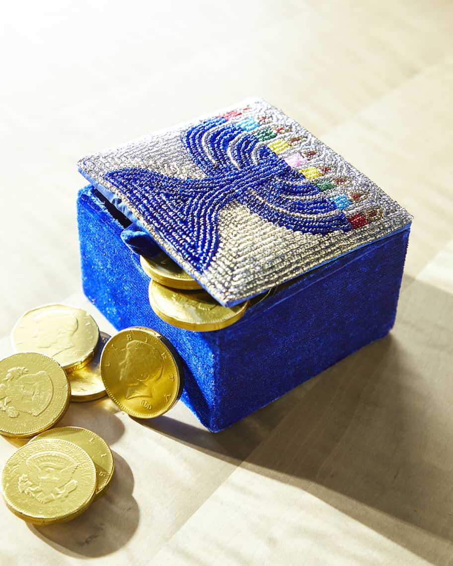 Sudha Pennathur Hanukkah Box with Beaded Menorah | Neiman Marcus