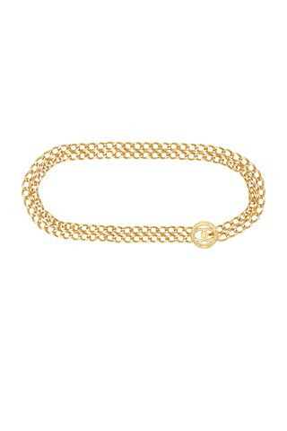 Chanel Coco Mark Chain Belt in Metallic Gold | FWRD 
