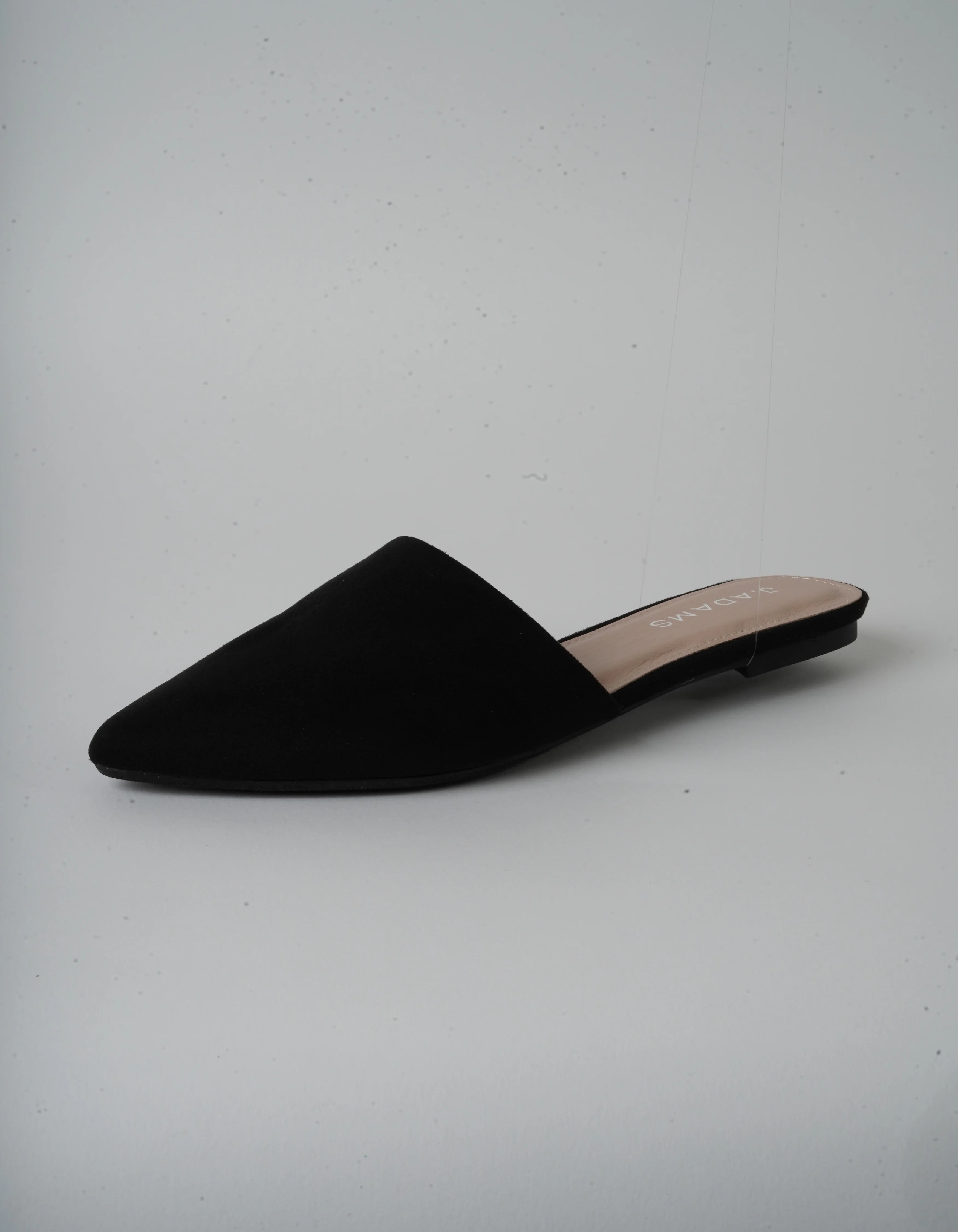 J. Adams Lennox Mules for Women - Black Vegan Leather Pointed Toe Slides | Walmart (US)