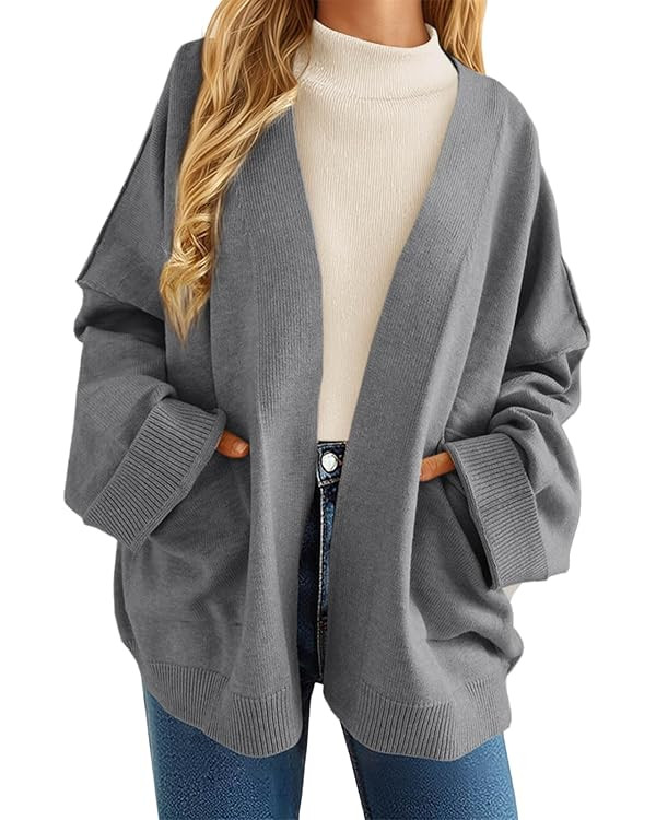 Cicy Bell Womens Oversized Cardigans Long Sleeve Open Front Shawl Sweaters Knit Fall Outerwear wi... | Amazon (US)