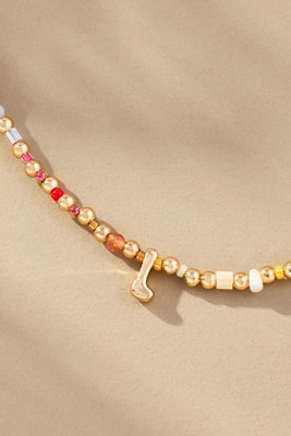 Beaded Bubble Letter Lowercase Monogram Necklace | Anthropologie (US)
