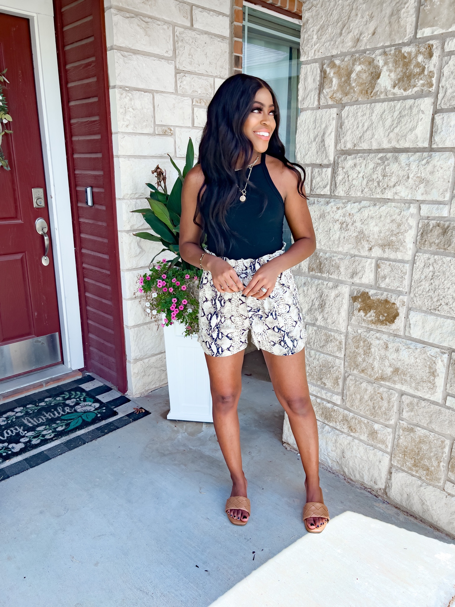 Bodysuit: Wearing an xs, snap bottom closure & has stretch. •Shorts: Wearing a small, removable belt with an elastic waistband. •Sandals: Fit true to size. 

#LTKstyletip #LTKshoecrush #LTKunder50