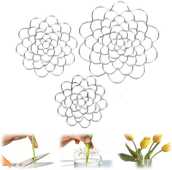 Reusable Floral Grid for Vase,4/5/6 Inch Flower Arrangement Holder Flower Frog Tool Wire Arranger... | Amazon (US)