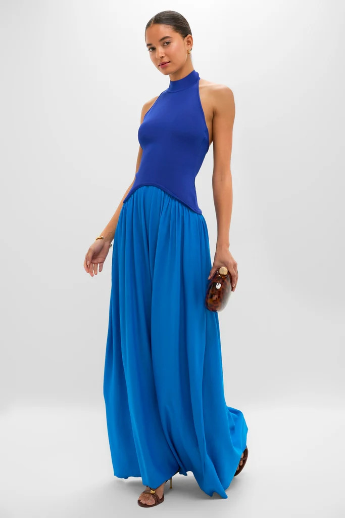 Cosmic Blue Soglio Halter Maxi Dress | Tuckernuck (US)
