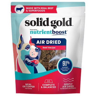 Solid Gold, Air Dried Meal or Topper, For Dogs, Beef Recipe, 2 lb (907 g) | iHerb