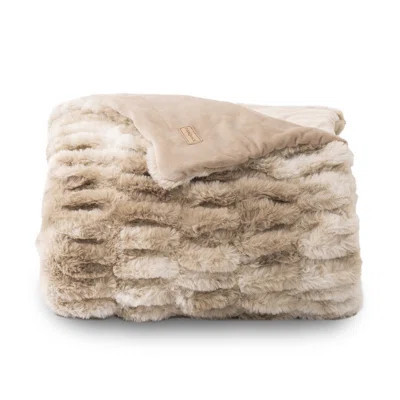 Ruched Bubble Faux Fur Throw Blanket | Wayfair North America